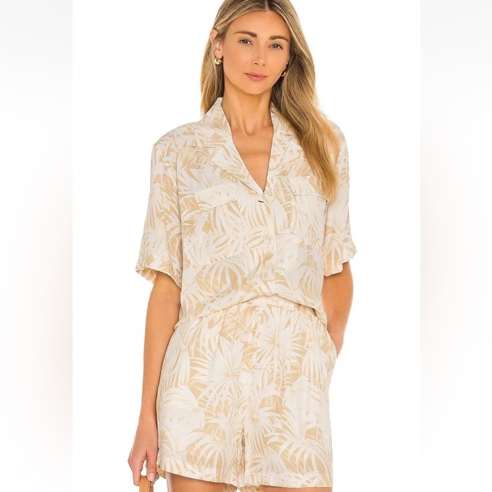 ANINE BING Austin Top Blouse Shirt Hawaiian Palm Print NEW
